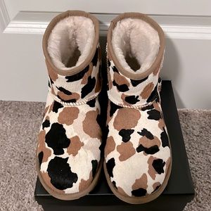 UGG classic mini cow print boot